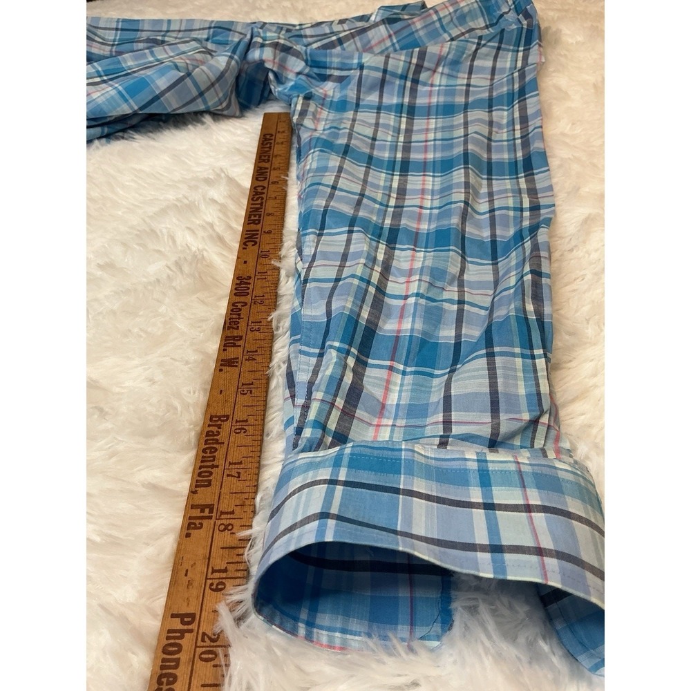 Peter‎ Millar Xxl Lightweight Long sleeve Button down Men's Plaid Shirt - Picture 8 of 9